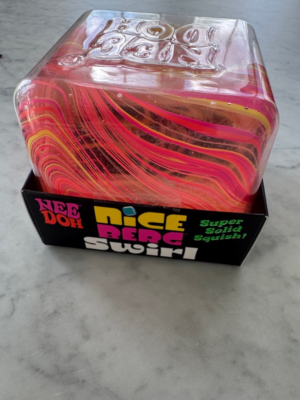 Nice Beep Swirl Super Solid Squish! Pink & Yellow Swirl Kids Toy